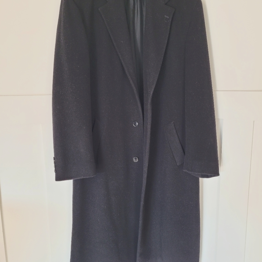 Men's 48 Regular cashmere blend coat black